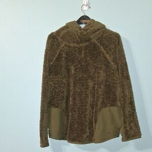 Nike Women's Olive Green Sherpa Pullover Training Hoodie XXL